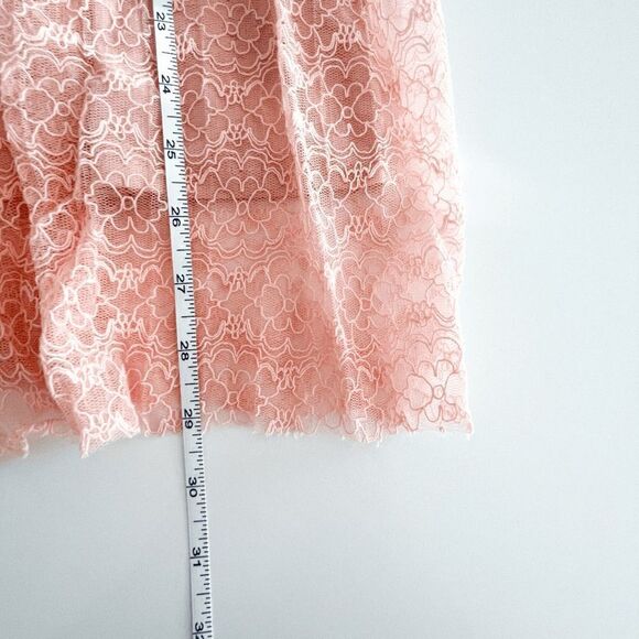 Suzanne Betro Womens Lace Ruffled Tunic Babydoll Blouse Lined Blush Pink 2X - Picture 7 of 8